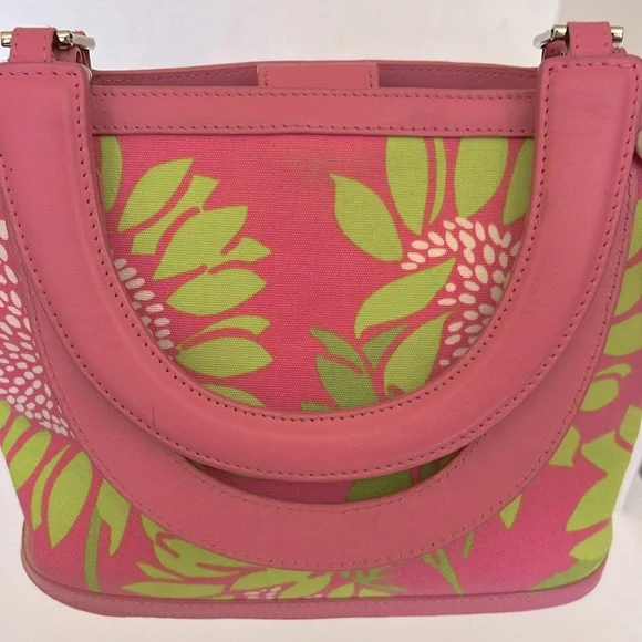 RARE!  Lilly Pulitzer Small Tote Hit Pink Sunflower Pattern-Circa 1990’s - Picture 8 of 16